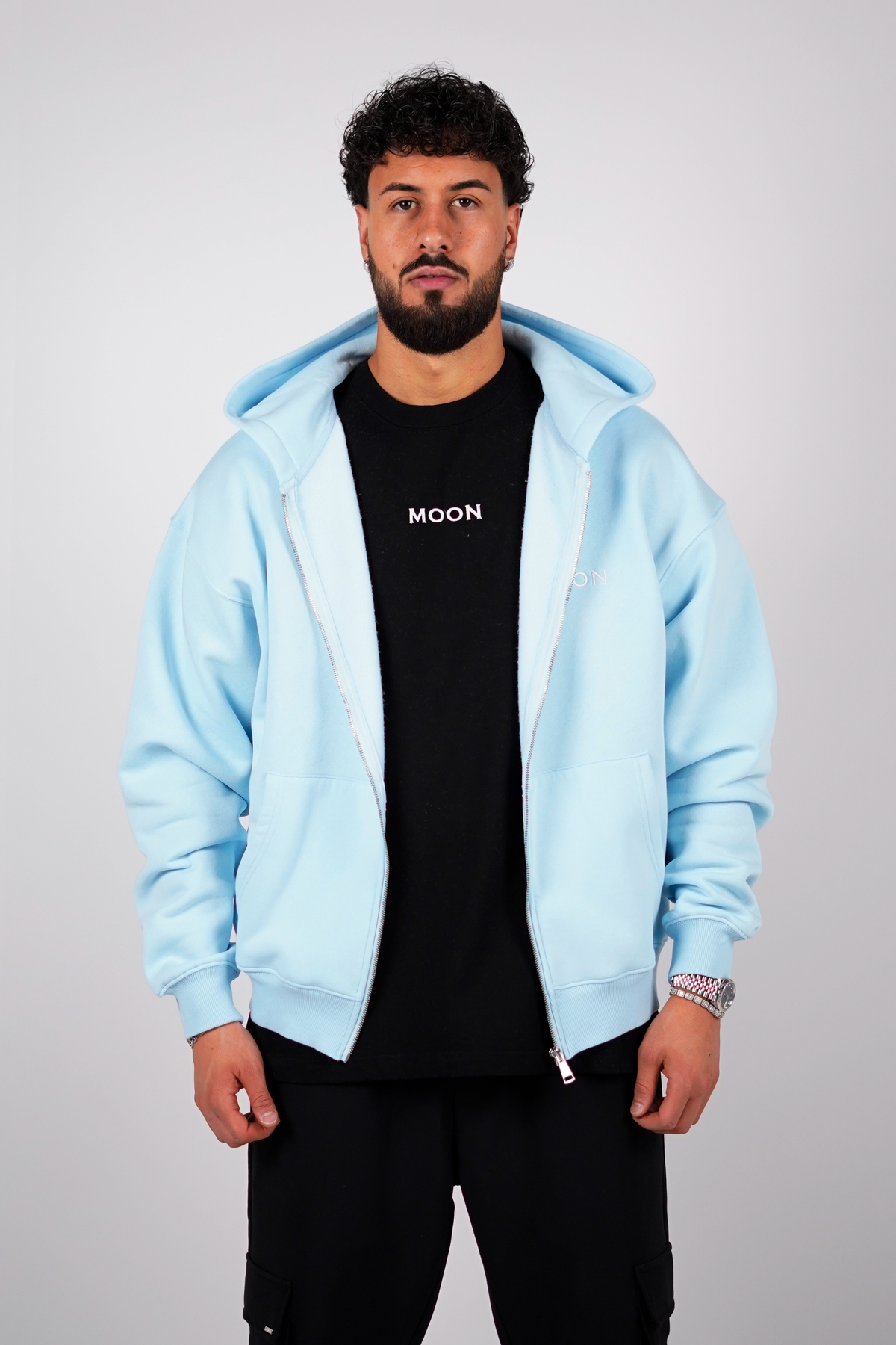 Moon Zip-Hoodie "Sky Blue"