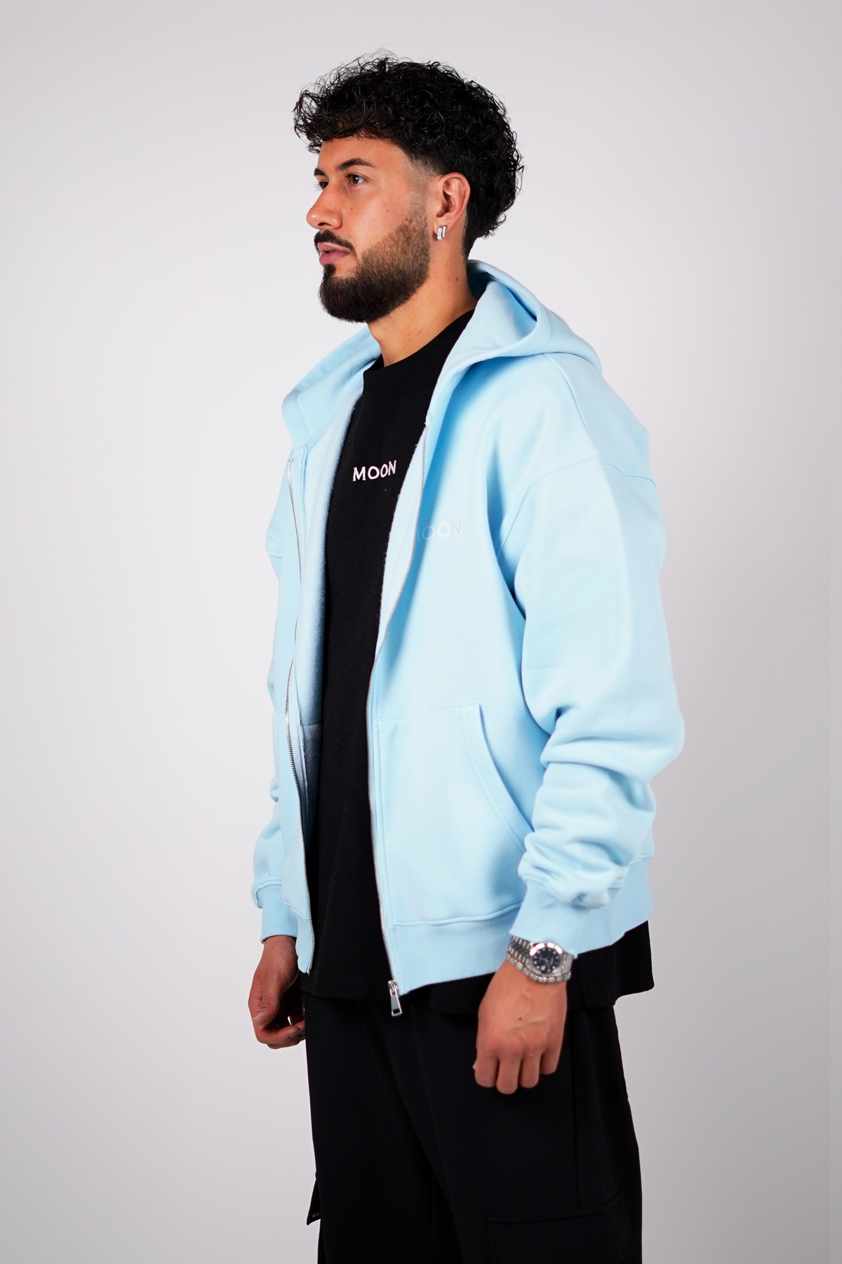 Moon Zip-Hoodie "Sky Blue"