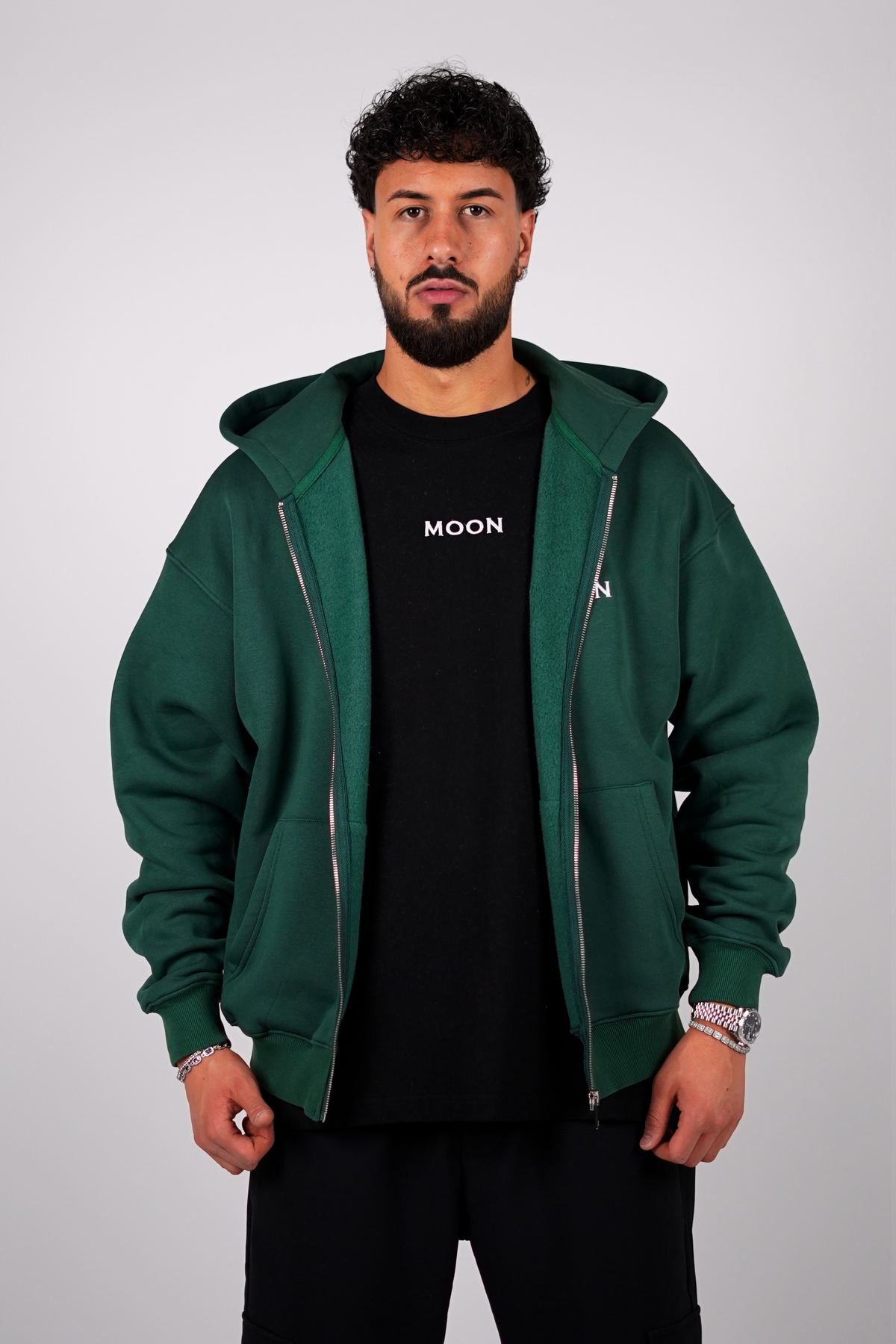 Moon Zip-Hoodie "Forest Green"