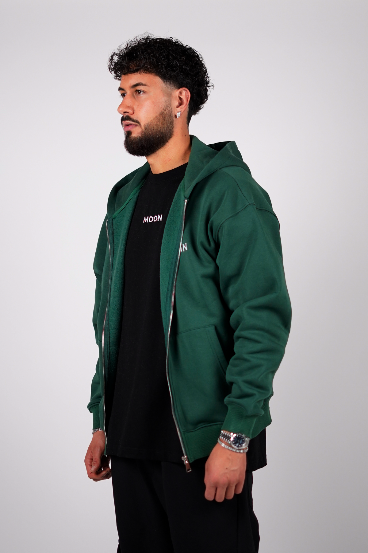 Moon Zip-Hoodie "Forest Green"